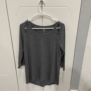 SO Grey 3/4 Long Sleeve Top